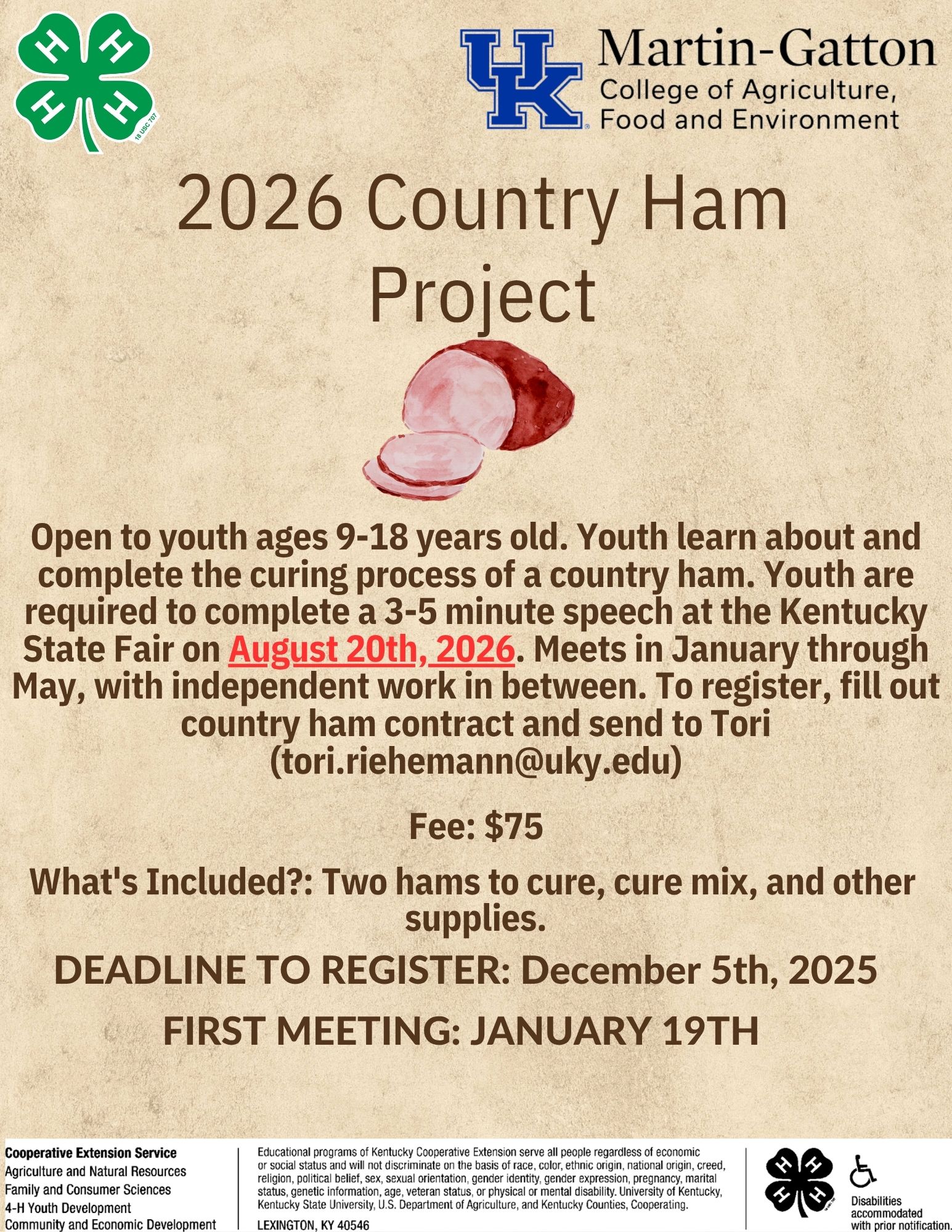 Flyer Country Ham Project
